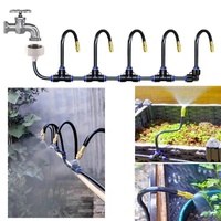 F108 Buse de pulvérisation universelle en cuivre jaune de 8 mm à raccord rapide pour humidification de jardin, flexible et orientable