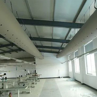 Conduit d'air en tissu industriel antibactérien avec support en fil d'acier, conduit textile de qualité alimentaire pour la ventilation des salles de transformation alimentaire