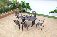 Mobilier d'extérieur Table et chaise de camping en fonte d'aluminium rustique Ensemble de jardin Table de salle à manger en métal pour restaurant et patio avec chaise
