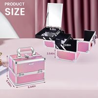 Trousse de Maquillage Portable en Aluminium Personnalisable avec Miroir, Organisateur Polyvalent pour Fournitures d'Onglerie, Bijoux, Miroir LED Magnétique