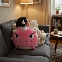 OEM ODM Grand coussin en peluche licorne rose Kawaii à picots, coussin de câlin doux et géant en coton bien rembourré, animal en peluche personnalisé