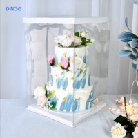 Boîtes à gâteaux transparentes carrées de 30x30 cm, boîte à gâteaux transparente de 10 pouces avec couvercles pour anniversaires, événements spéciaux et autres occasions