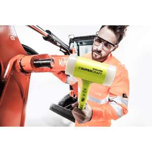 HALDER - 3377.160 SUPERCRAFT baguettes à face souple-avec manche en tube d'acier incassable jaune fluorescent et ergonomique anti-s - Product Image 3