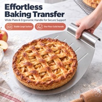 Pelle à pizza et à gâteau en acier inoxydable avec poignée roulée, spatule de transfert pour le déplacement de gâteaux, pizzas, pains et tartes
