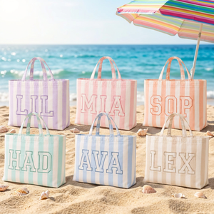 Bolsa <span class=keywords><strong>de</strong></span> <span class=keywords><strong>Playa</strong></span> para Viajes <span class=keywords><strong>de</strong></span> Verano, Bolsa <span class=keywords><strong>de</strong></span> Hombro para Regalo <span class=keywords><strong>de</strong></span> Damas <span class=keywords><strong>de</strong></span> Honor, Bolsa <span class=keywords><strong>de</strong></span> Lona a Rayas Bordada - Product Image 2