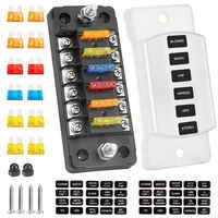Boîtier de distribution d'alimentation automobile 6 voies 12V-24V basse tension avec porte-fusibles à lame et fusibles