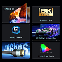Câble HDMI 2.1 tressé personnalisé ultra numérique compatible HD 8K pour ordinateur portable, PS5, TV, moniteur d'ordinateur, câble en PVC