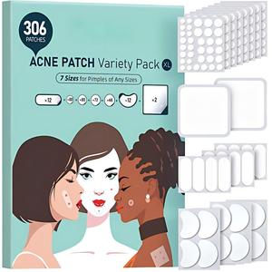 Cerotti Idrocolloidali Personalizzati per Acne con Etichetta Privata, Confezione Assortita 306 Pezzi, 7 Misure, Cerotti per Brufoli per il Viso, Vendita all'Ingrosso, Fabbrica OEM - Product Image 1