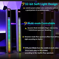Barre lumineuse LED 12V en aluminium à 32 bits, capteur de spectre audio RGB, contrôle vocal, musique, rythme lumineux, ambiance, nouveau