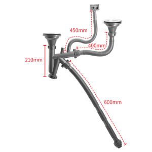 CUPC 증명서를 가진 미국 디자인 배수구를 위한 두 배 그릇을 위한 45mm 폐기물 관 이음쇠 부엌 개수대 배수관 - Product Image 2