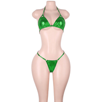Tenues de danse exotiques personnalisées OEM avec chaîne de diamants, ensembles de lingerie deux pièces, hauts de bikini, culottes string, tenues de club