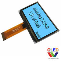 Venta Directa de Fábrica, Pantalla PMOLED de 2.42 Pulgadas, 128x64, Matriz Pasiva, Conector de 24 Pines, OLED Azul, Interfaz IIC/SPI/Paralela