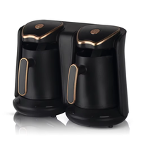 Machine à café turque électrique Ruihe européenne 1200W, double pot, pour usage domestique, boîtier en plastique, classe d'efficacité énergétique