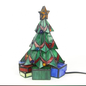 Lámpara de Vidrio Emplomado Hecha a Mano y Personalizada LongHuiJing, Estilo Tiffany de 9 Pulgadas con Figura de Santa Claus, Decoración Navideña con Alimentación CA - Product Image 3