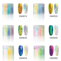 Serpihan Bubuk Kuku Cloud Brocade, Set Multiwarna Efek Chrome Berubah Warna untuk Perlengkapan Salon Manikur DIY Seni Kuku Gel UV