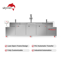 Nettoyeur à ultrasons entièrement automatique Skymen 4 Tanks avec bras robotique contrôlé par PLC pour un nettoyage industriel efficace
