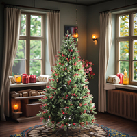 Offre Spéciale 7.5 FT Arbre de Noël géant de haute qualité pré-éclairé LED Pomme de pin Décoration Taille personnalisée Écologique