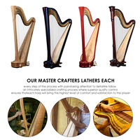 OEM Harpes à Pédales Vintage 47 Cordes Top Octave G - 7th Octave C Harp Bow Brand Strings Extended Pedal Harp Trolley SET