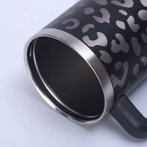 Gobelet isotherme 40 oz à imprimé léopard avec poignée et paille – Tasse élégante pour les promotions nomades - Product Image 3