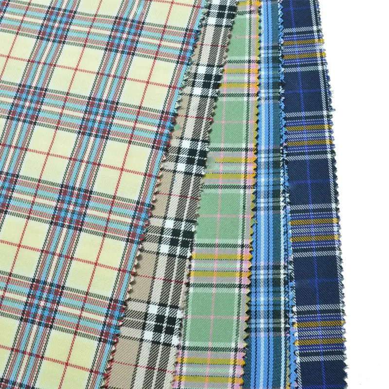 Sunplustex high quality costumes 65% viscose 35% rayon TR plaid school uniform fabric