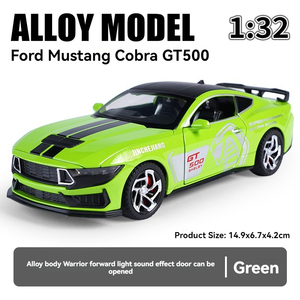 1:32 modellino auto giocattolo Ford GT500 <span class=keywords><strong>Cobra</strong></span> sportiva con suono e luce decorare porte aperte in metallo modello di auto giocattoli - Product Image 6