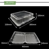 Boîte à clapet de fruits transparente en plastique PET de qualité alimentaire 500g personnalisée Punnet d'emballage de fraises pour supermarché