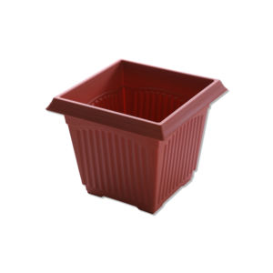 Maceta Cuadrada Clásica de Plástico Rojo-Marrón (<span class=keywords><strong>M</strong></span>) para Hogar/Jardín (Estilo Terracota) - Product Image 3