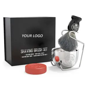 Premium Shaving Brush Set for Men Shaving Soap Shaving Brush e Bowl com Gift Box