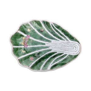 ถ้วยเซรามิกสำหรับตั้งแคมป์พิมพ์ลายรูปใบไม้สไตล์วินเทจถาดเสิร์ฟขนาดใหญ่จานใส่ของขบเคี้ยวผลไม้ใส่เครื่องปรุง - Product Image 1