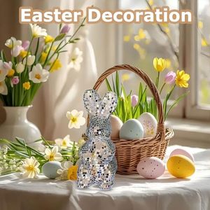 <span class=keywords><strong>Estatua</strong></span> <span class=keywords><strong>de</strong></span> Conejo Disco <span class=keywords><strong>de</strong></span> Cristal <span class=keywords><strong>de</strong></span> Alta Calidad, Bola <span class=keywords><strong>de</strong></span> Espejo Reflectante, Decoración <span class=keywords><strong>de</strong></span> Pascua, Adorno Moderno para Colgar en el Hogar - Product Image 3