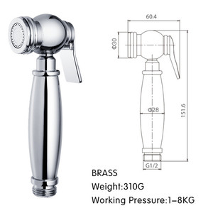 Portable Shattaf <strong>Bidet</strong> <strong>Sprayer</strong> Set Modern Design <strong>Handheld</strong> Brass Toilet Shower Easy to Use for Hotels' Cold Water Cleaning - Product Image 5