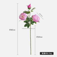 BL048 Pivoine Artificielle Haute Qualité Effet Naturel à 3 Têtes pour Décorations Murales et de Table de Mariage, Événements, Fête des Pères et Fête des Mères