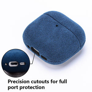 Individuelles Logo Alcantara-Leder Kopfhörer-Etui für AirPods 1/2/3/4 Kopfhörer-Zubehör AirPodsPro/<span class=keywords><strong>2.</strong></span> Generation - Product Image 6