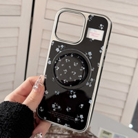 Fleur support magnétique coque de téléphone pour Iphone16 16pm 16plus 16pro 15 15pm 15plus 15pro 14pm 14plus 14pro 14 13 13pm 13pro 12 11