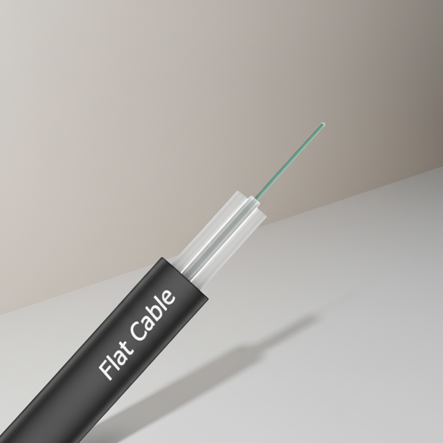 OUFU Gyfxtby Fibre Optic Cable Outdoor FTTH 1-4 Core 1-2km Aerial Flat Optical Fiber Drop Cable Internet Cable