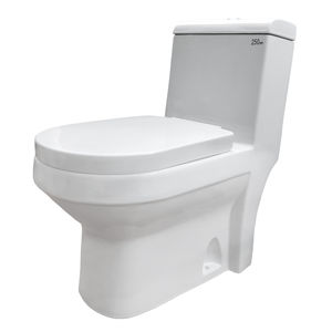 Asiento de <span class=keywords><strong>inodoro</strong></span> de porcelana con pequeña proyección, asiento de <span class=keywords><strong>inodoro</strong></span> de una pieza con <span class=keywords><strong>salida</strong></span> <span class=keywords><strong>Vertical</strong></span>, color blanco - Product Image 1