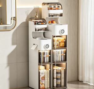Armoire de rangement multifonctionnelle pour petite salle de bain <span class=keywords><strong>avec</strong></span> tiroirs, porte-papier toilette, armoire verticale pour salle de bain - Product Image 5