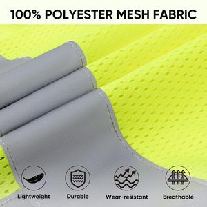 Chaqueta de alta visibilidad personalizada barata y de alta calidad, chaleco reflectante de seguridad de tela de poliéster 100%, ropa de seguridad reflectante - Product Image 6