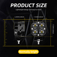 Phares antibrouillard 12V-24V à LED carrés de 3 pouces, super lumineux, 40W, pour travail et conduite tout-terrain - Vente chaude