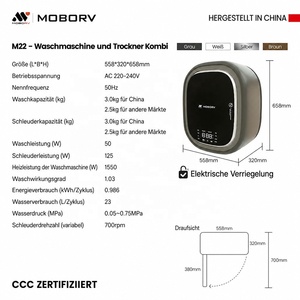 Lavadora y Secadora Automática MOBORV para Autocaravanas, Mini, de Montaje en Pared, con Certificación CCC - Product Image 4