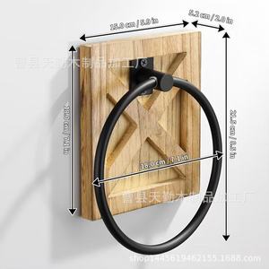 Porte-serviettes mural en bois sur mesure pour éviers, rangement pour serviettes et débarbouillettes, porte-mouchoirs en fer et bois - Product Image 4