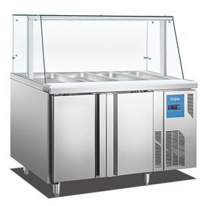 Personalizzare il piano di lavoro del banco del frigorifero con attrezzatura da banco per insalata professionale per insalata - Product Image 1