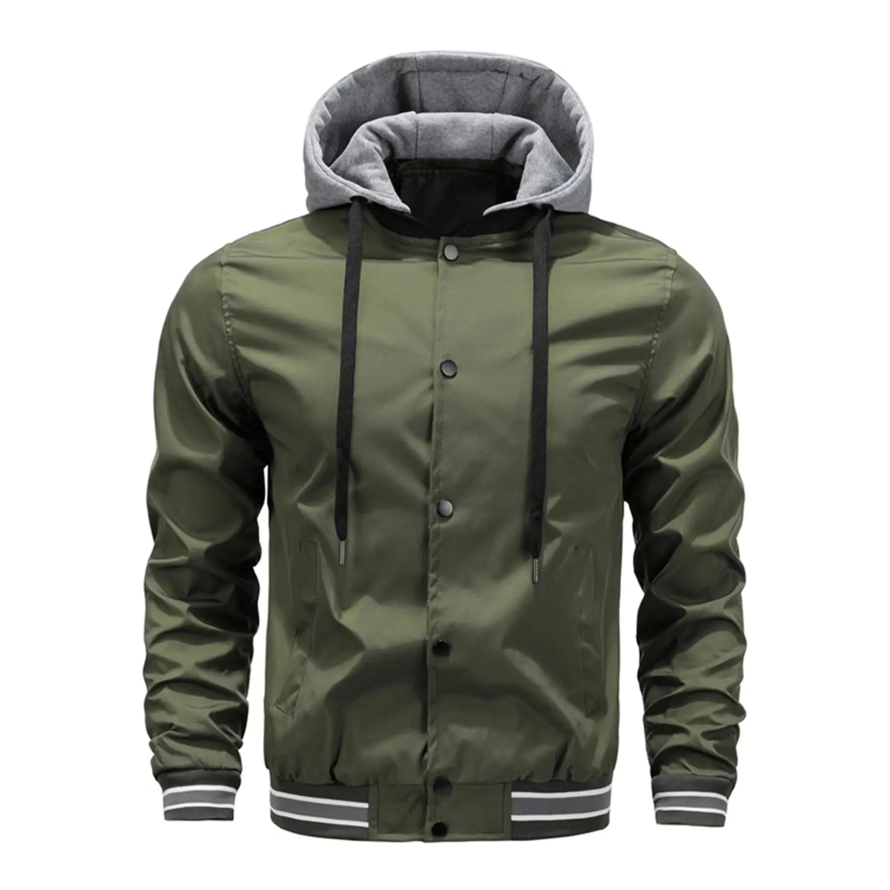 2022 New Men's Casual Hoodie Jacket Fashion Self-cultivation Winter Bomber Jacket Men