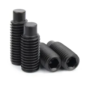 M3 M4 M5 M6 M8 M10 M12 Grade 12.9 Black Carbon Steel Hex Hexagon Socket Set Screw DIN915 With Dog Point Grub Convex End Bolt