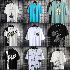 T-shirt à manches courtes pour <span class=keywords><strong>homme</strong></span>, tendance estivale, en soie glacée et coton, vente aléatoire de <span class=keywords><strong>vêtements</strong></span> pour <span class=keywords><strong>homme</strong></span> - Product Image 1