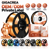 GIGACREA Bright Gold Metallic PETG Filamen Printer 3D 1KG OEM Label Pribadi Grosir Pasokan Massal untuk Distributor