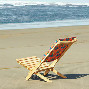 Sillas de <span class=keywords><strong>Playa</strong></span> Modernas para Exteriores, Plegables y Portátiles, de Lona Oxford con Marco de Madera, para Viajes en Auto, Pequeños Taburetes con Respaldo para Camping en la Arena - Product Image 5