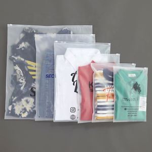 High Quality Plastic <b>Bag</b> Custom Logo <b>Clear</b> Transparent Frosted PVC Zipper Poly <b>Bag</b> for Clothing Packaging - Product Image 1