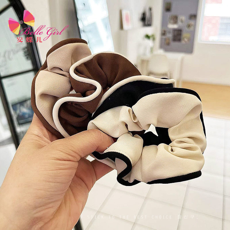 Bellegirl изготовленный на заказ картонная упаковка с логотипом резинка для волос с низким MOQ высокого качества, платье в Корейском стиле, с оборками в полоску ацетат scrunchies