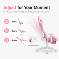 Fauteuil de Gaming Racing Rose 2025 Dernier Design, Réglable en Hauteur, pour Ordinateur et Silla Gamer LOL